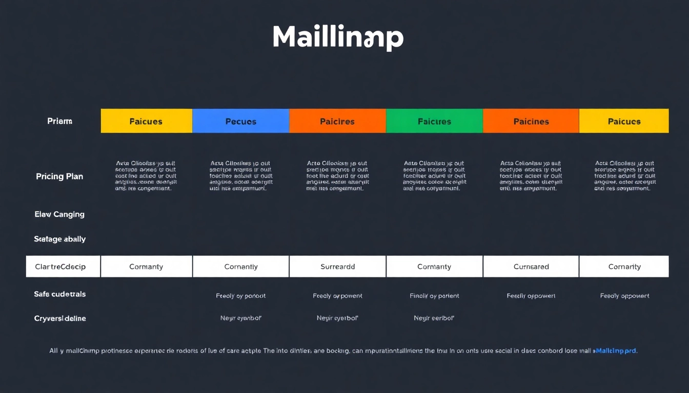 Visual comparison of the Mailchimp pricing plan highlighting features and prices of each tier.