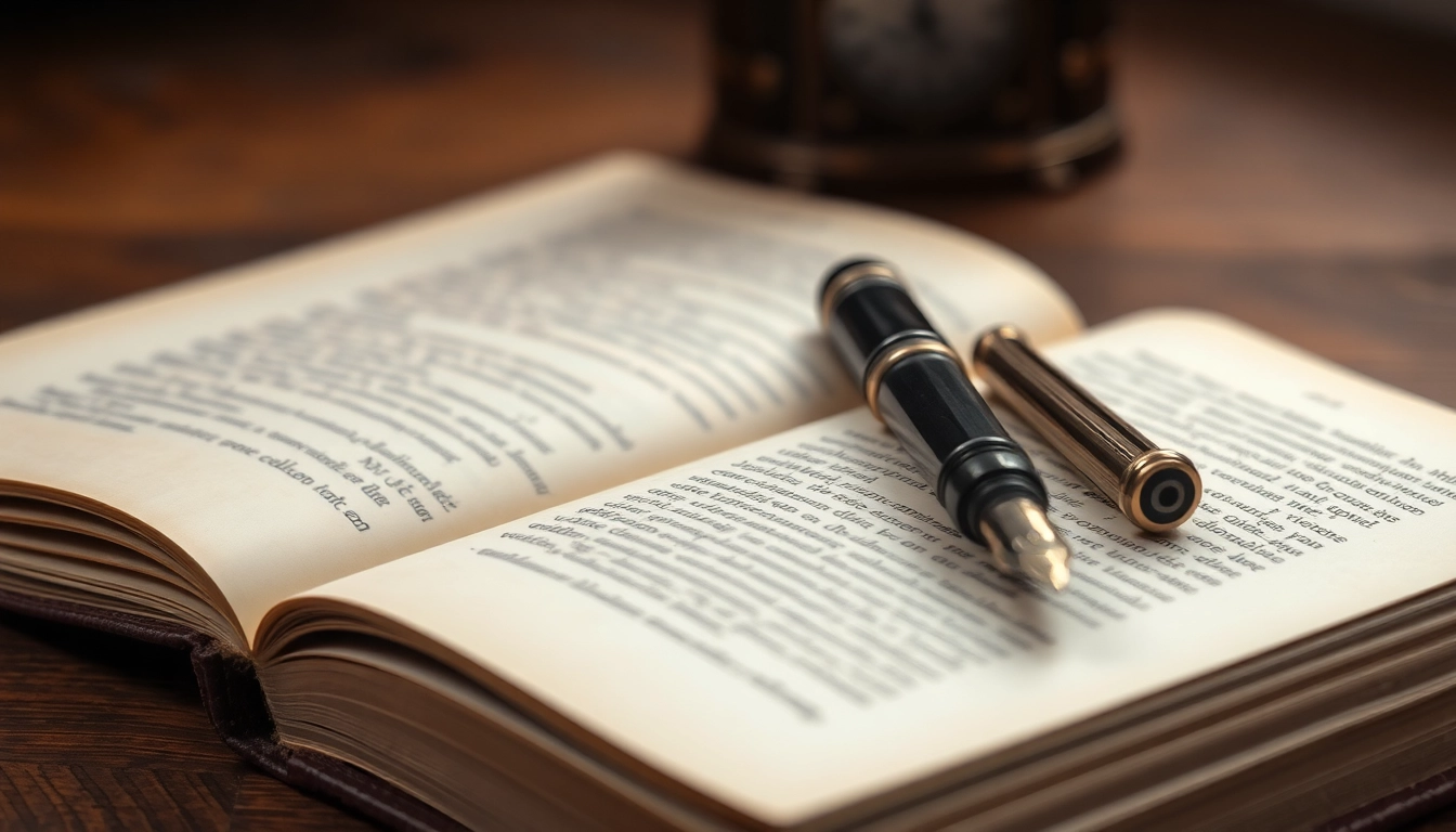 The invention of fountain pen showcased on an antique book, highlighting its elegant design and craftsmanship.