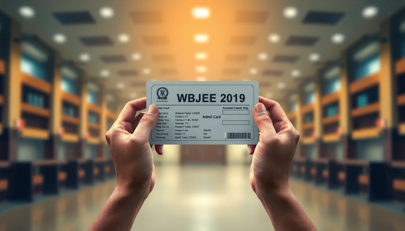 Student gripping the WBJEE 2019 admit card, ready for the examination.