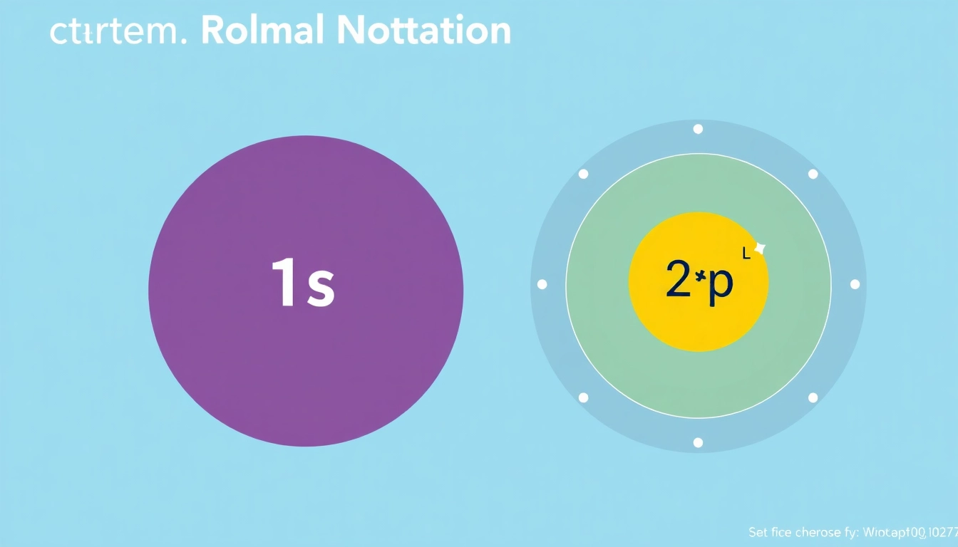 Illustrate the orbital notation for carbon, detailing the arrangement of electrons in 1s, 2s, and 2p orbitals in a vibrant diagram.