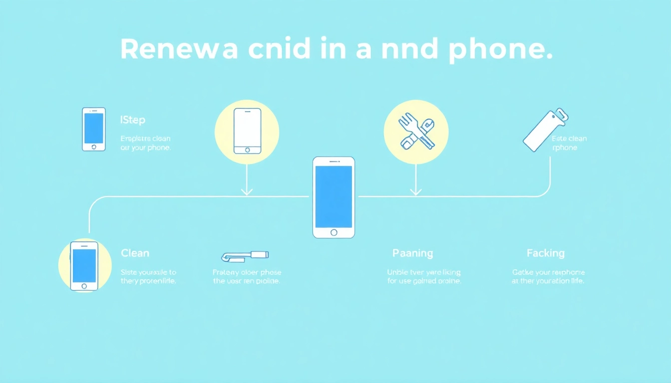 Illustration explaining what does it mean if a phone is renewed through inspection and cleaning processes.