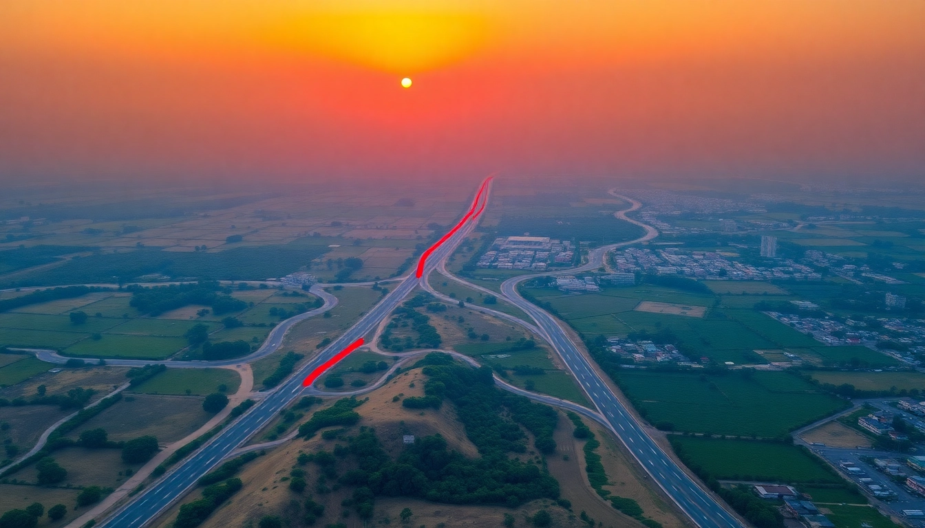 Illustration depicting the Ayodhya to Delhi distance, showcasing road connections and scenic views.