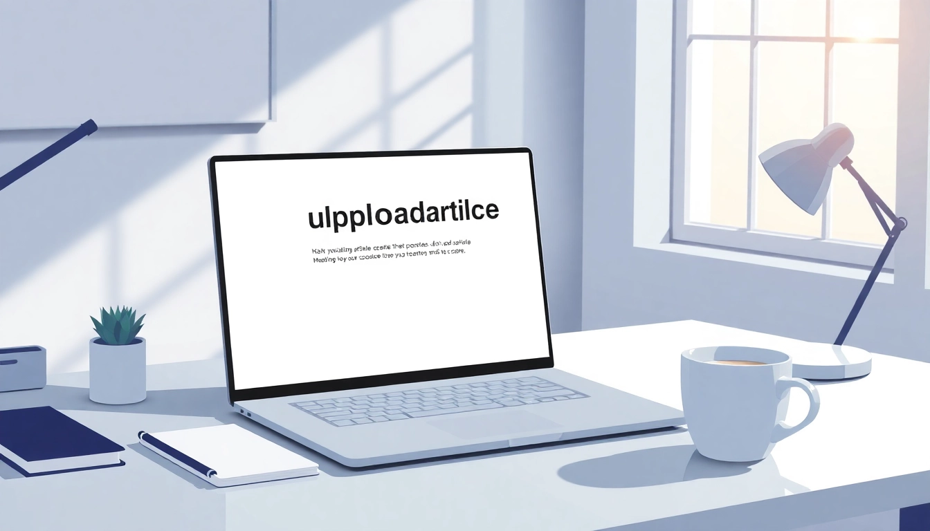 Engage with uploadarticle.com to share your articles confidently on a sleek and modern workspace setting.