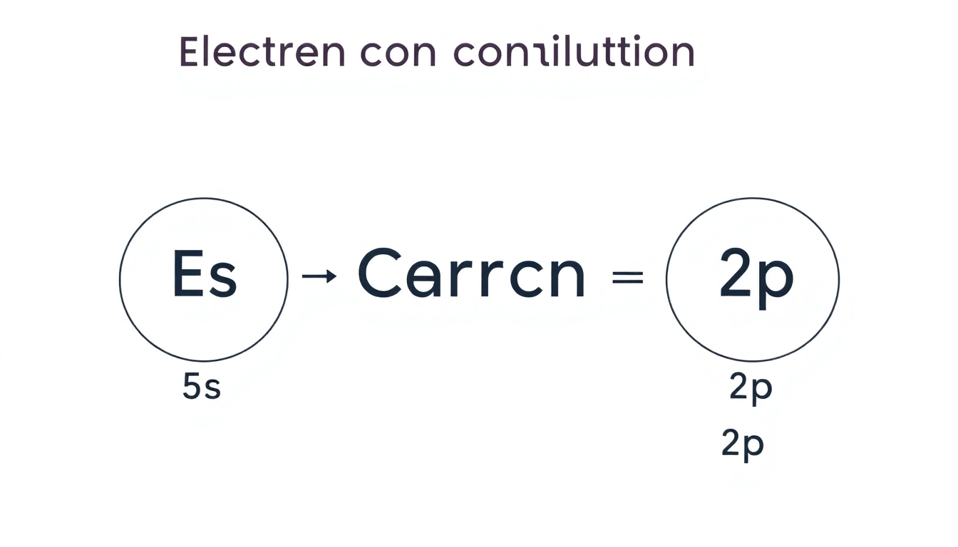 Visual representation of the electronic structure of carbon, depicting 1s, 2s, and 2p orbitals for clarity.