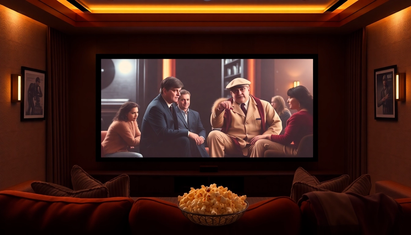 Watch movies on realcouchtuner.com at a cozy home theater with soft lighting and plush seating.