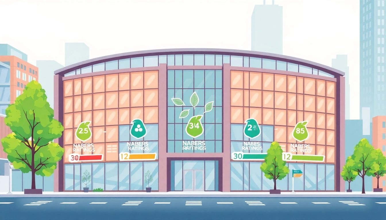 Visual representation of NABERS rating scale showcasing energy efficiency in buildings.