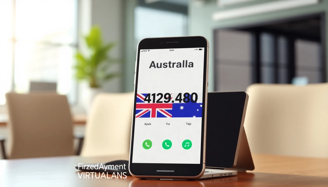 A smartphone showcasing a virtual phone number Australia service, emphasizing easy connectivity for businesses.