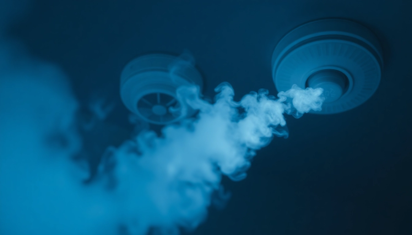 Does vape smoke make the fire alarm go off? Close-up of vape cloud approaching a smoke detector.