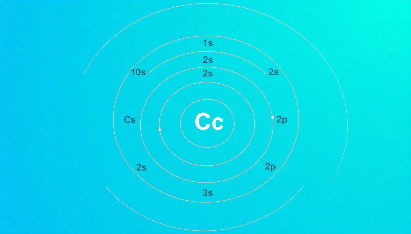 Visualize what's the electron configuration for carbon: an educational diagram detailing the 1s² 2s² 2p² orbital arrangement.