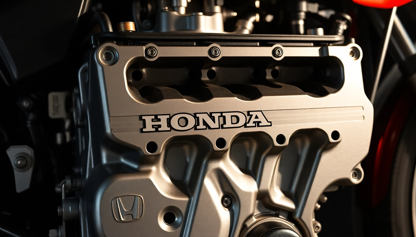 Showcase the Honda inline 5 engine's unique design, highlighting its aluminum cylinder block and technical features.