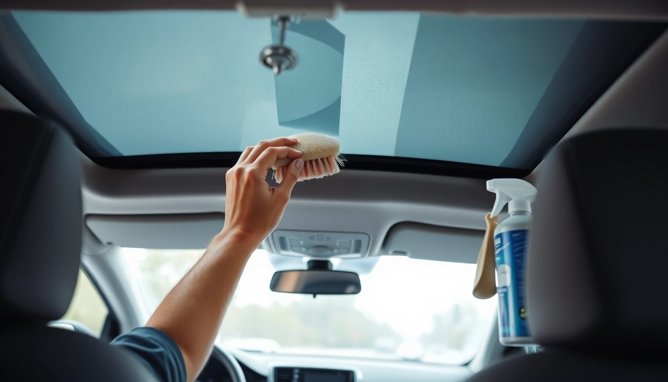 Learn how to clean the interior roof of a car using gentle brushing techniques and effective cleaners.