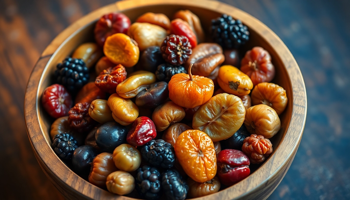 Discover roasted dry fruits benefits with a colorful selection of textural varieties in a bowl.