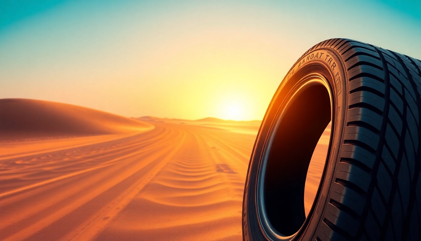 Showcasing the best tyre brand in UAE on desert terrain, emphasizing quality and durability.