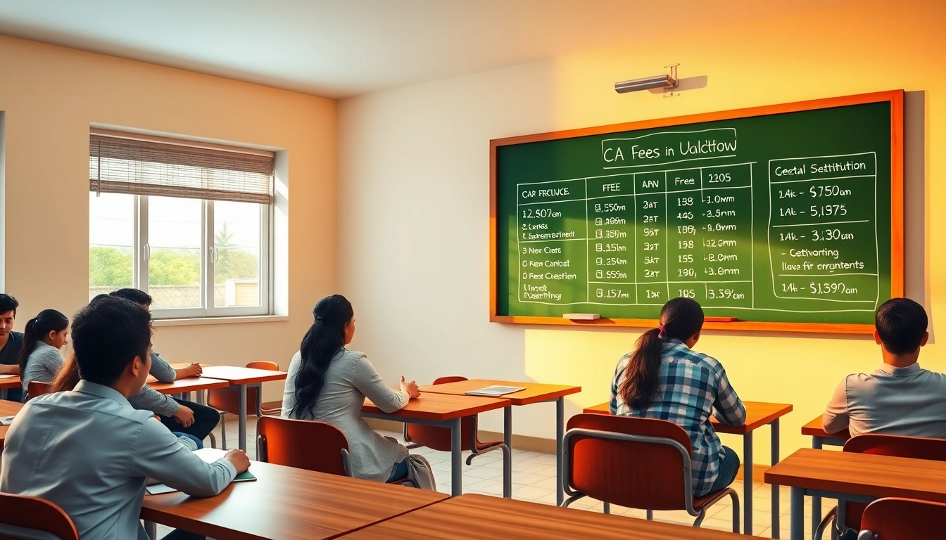 Overview of ca fees in lucknow displayed in a classroom setting with engaged students.