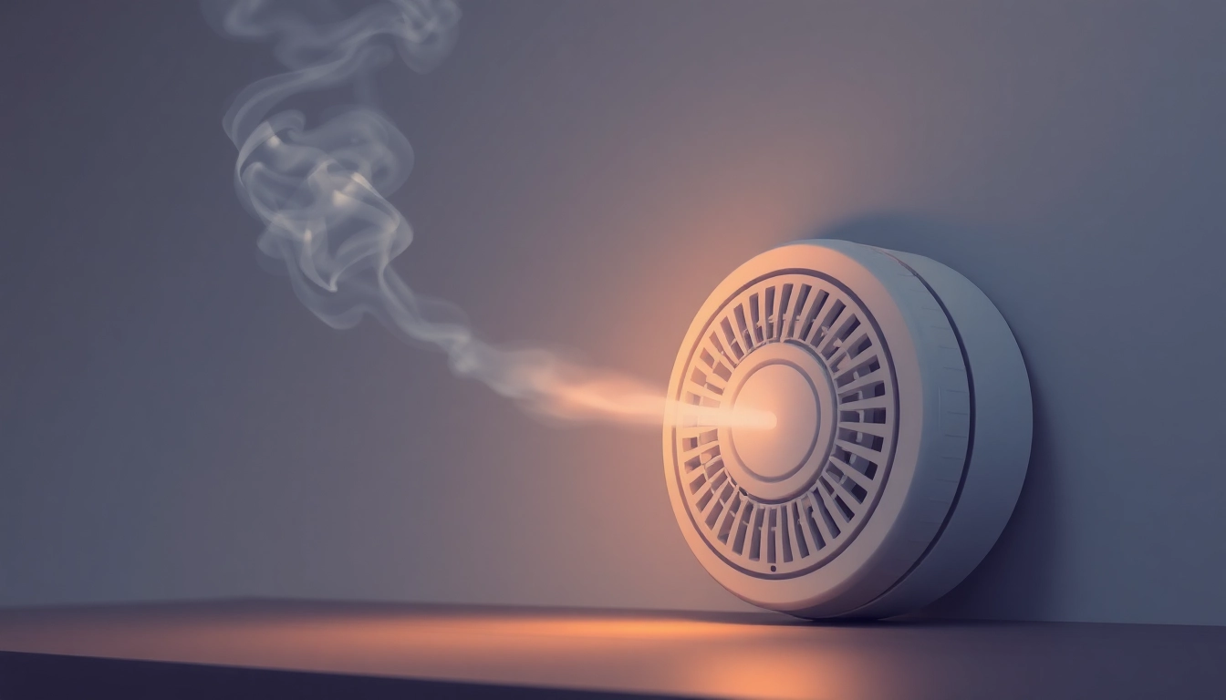 Illustration showing will vaping set off a fire alarm by depicting vapor activating a smoke detector.