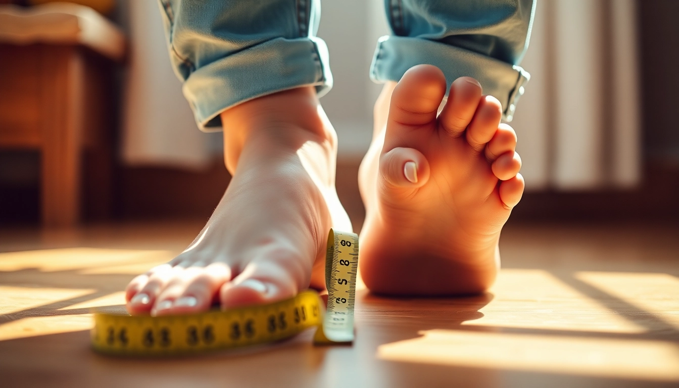 Find out how to tell if feet are wide by examining foot shapes next to a measuring tape.