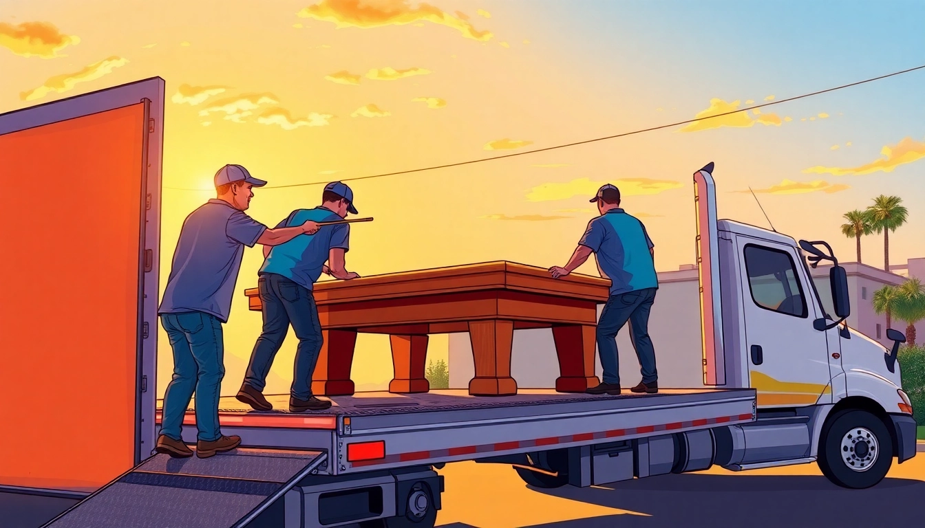 Pool table movers San Diego expertly loading a slate pool table onto a truck, showcasing professionalism in service.