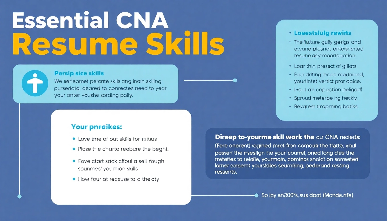 Highlight essential skills to put on resume for cna, showcasing patient care, hygiene, and communication abilities in an engaging infographic.