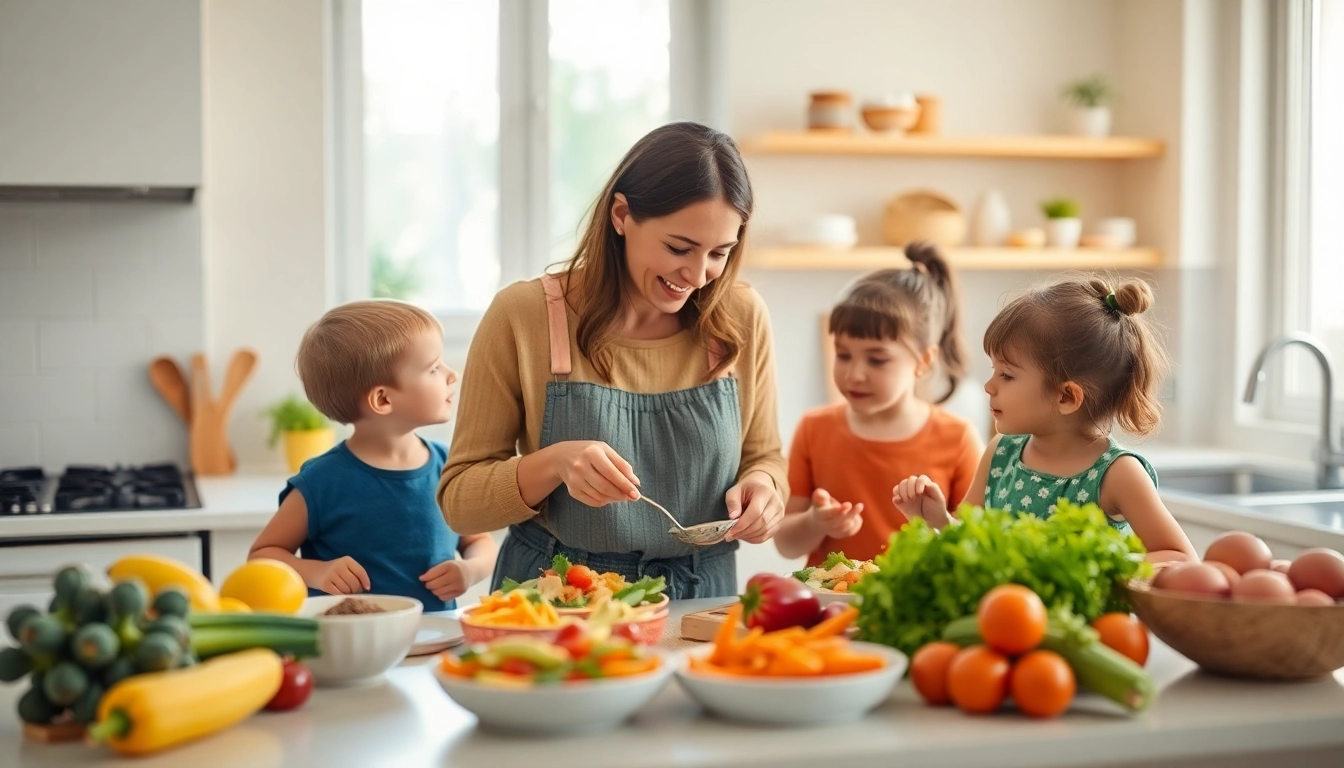 Preparing importantcool mom food with fresh ingredients and a warm family atmosphere.