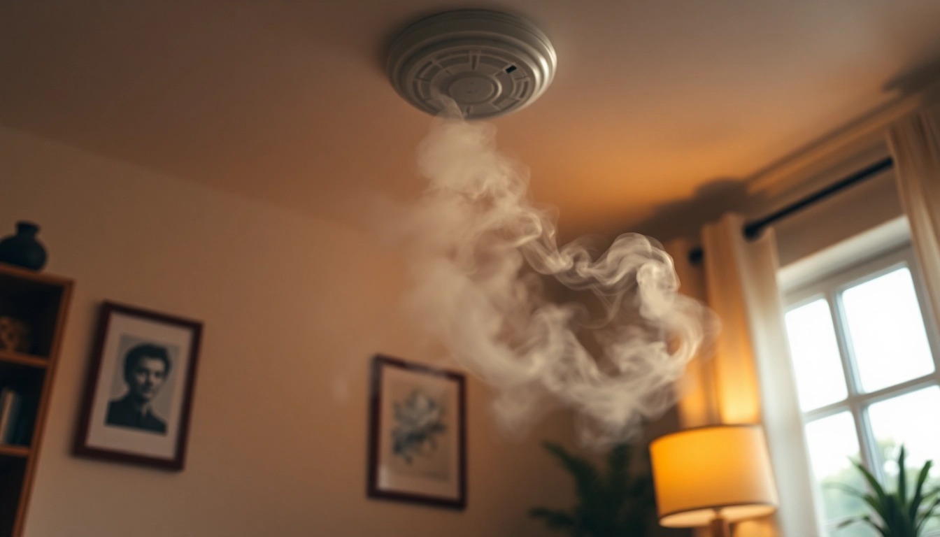 Will vape trigger fire alarm? A vape cloud interacting with a smoke detector in a cozy room setting.