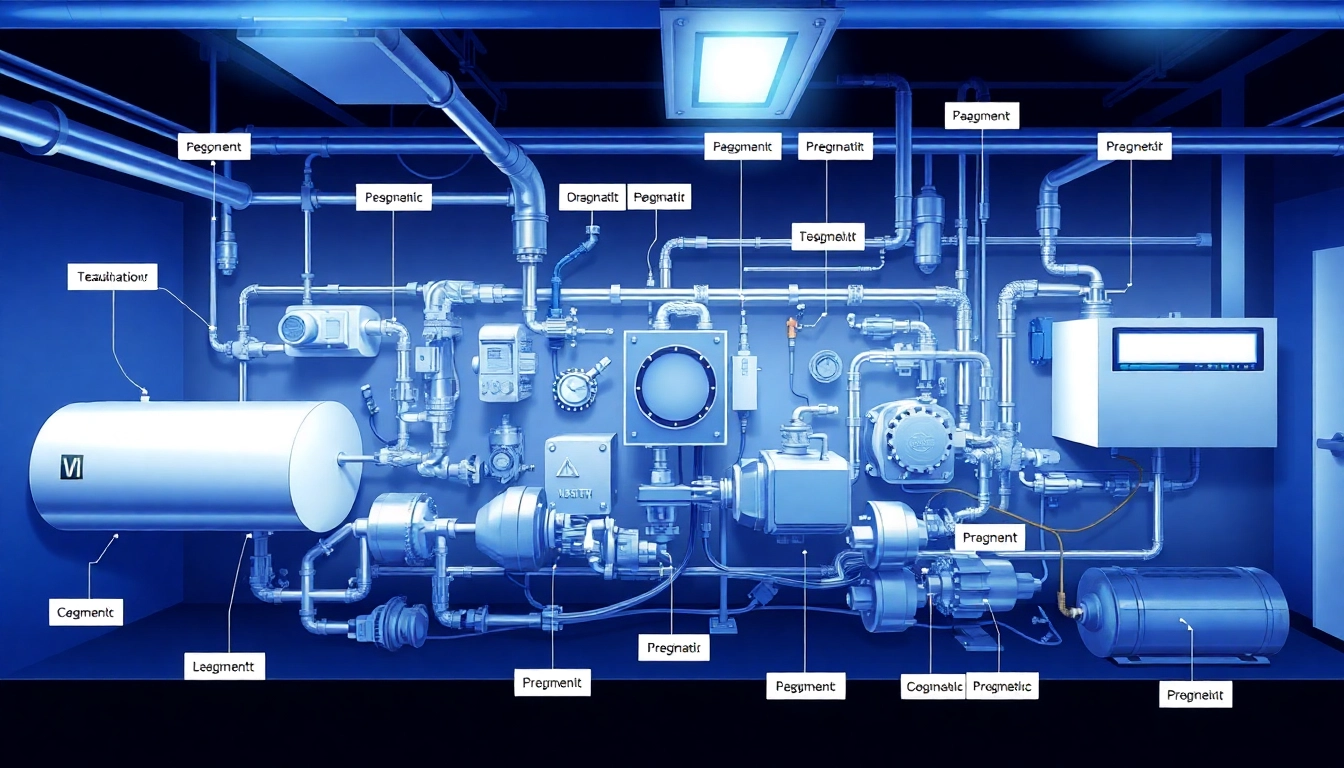 Illustration of pneumatic controls showcasing various system components for clarity and ease of understanding.