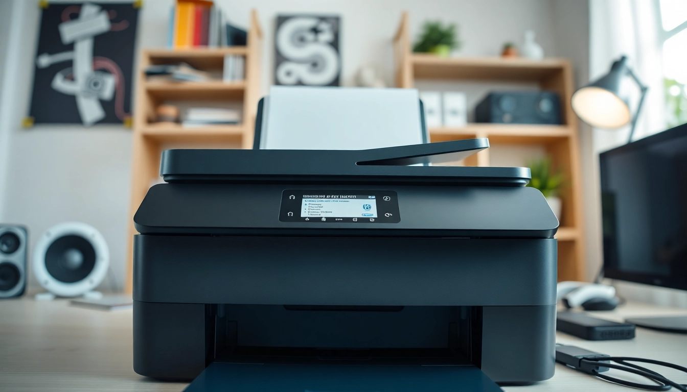 Addressing hp printer troubleshooter setup issues with a sleek HP printer in a bright office.