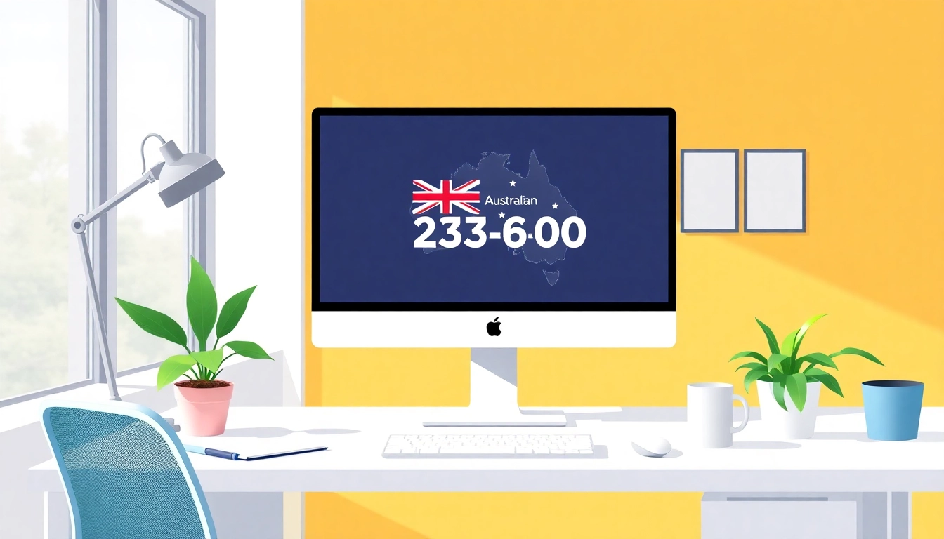 Connect with a virtual Australian number through a user-friendly interface in a stylish office setting.