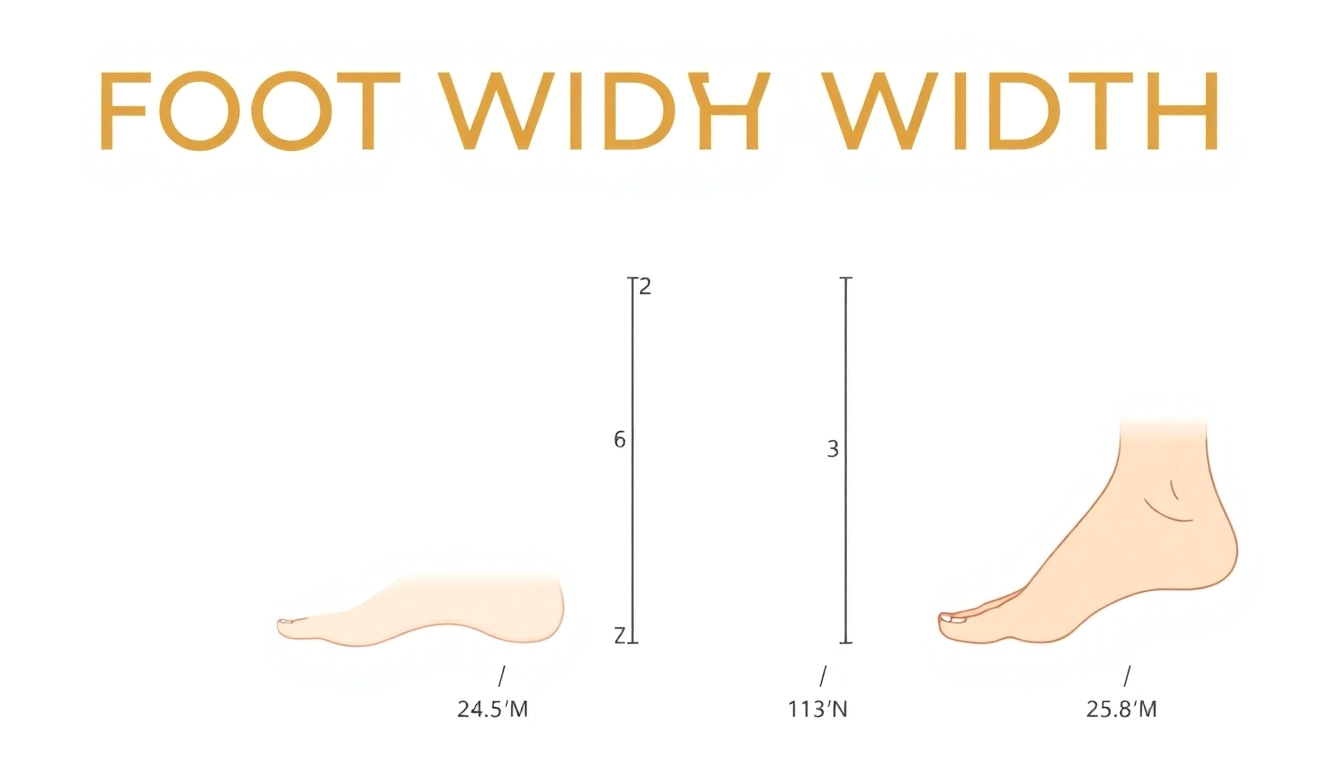 Identify how to tell if I have a wide foot by comparing foot width measurements on a shoe width chart.