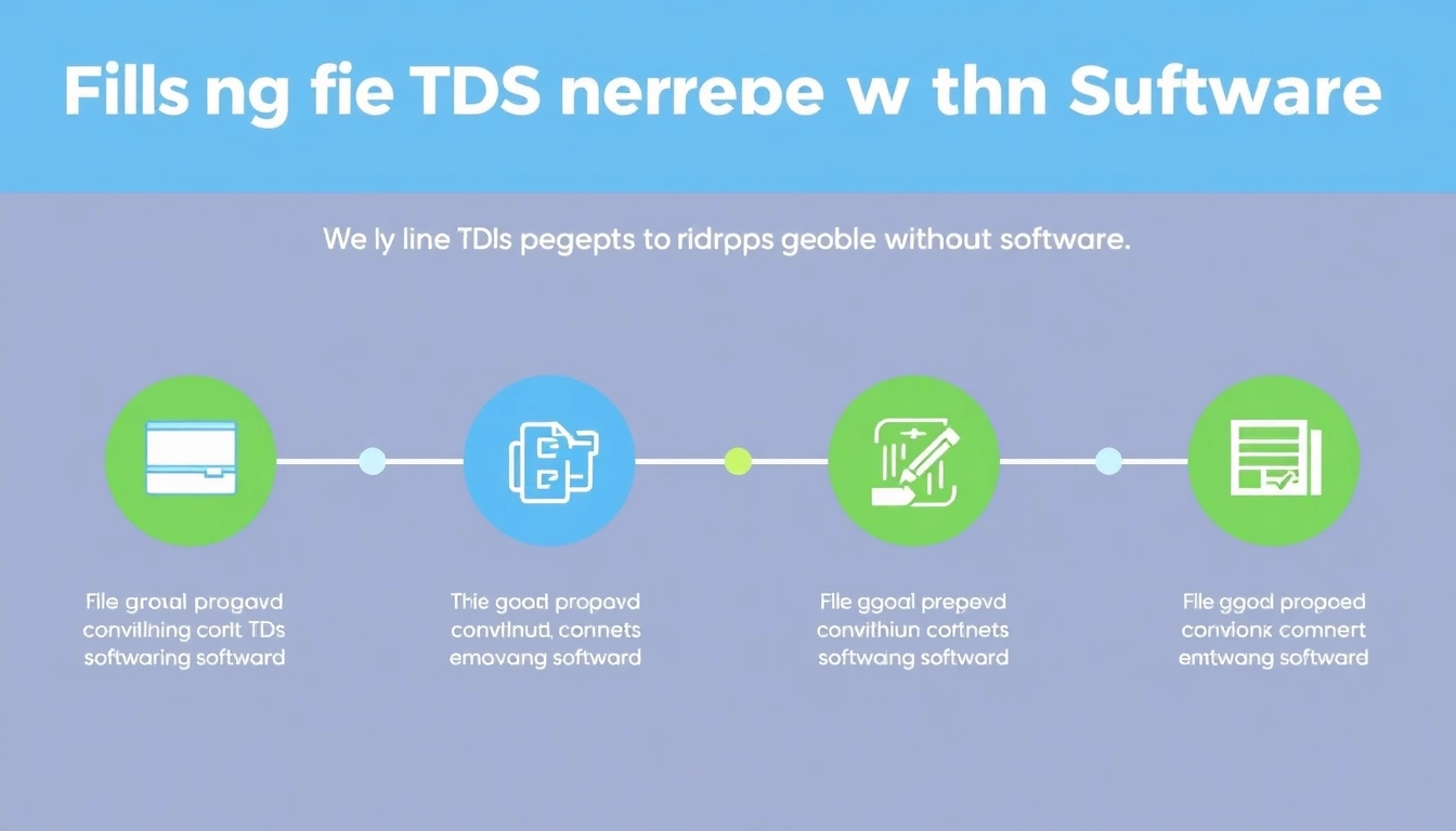 Visual guide on how to file TDS return without software, showing essential steps and tools.