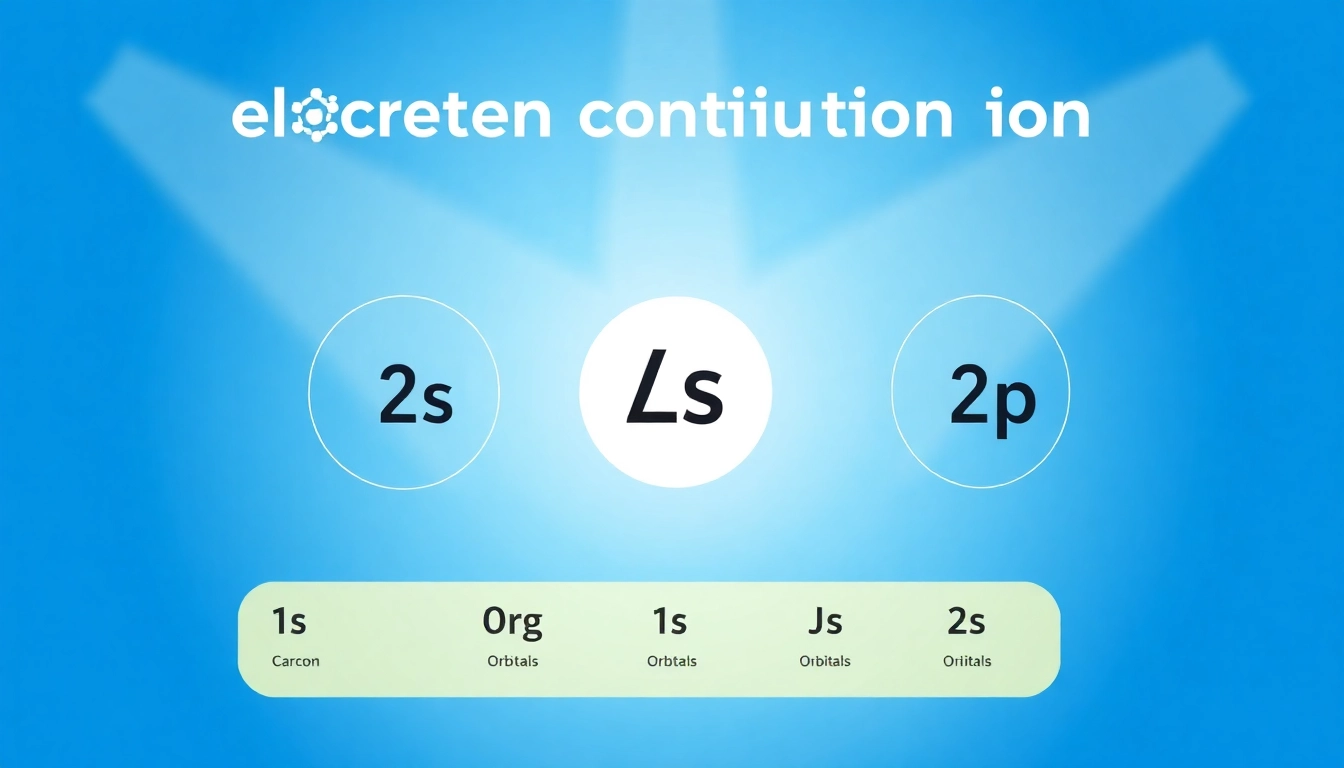 Visual representation of electron configuration for c illustrating orbitals like 1s, 2s, and 2p in a clear and educational layout.