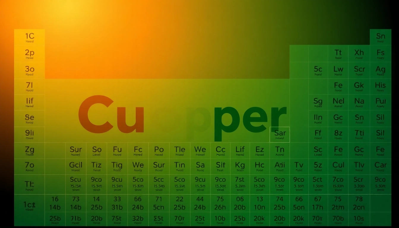 Illustrate cu atomic weight for element copper (Cu) prominently displayed on a colorful periodic table.