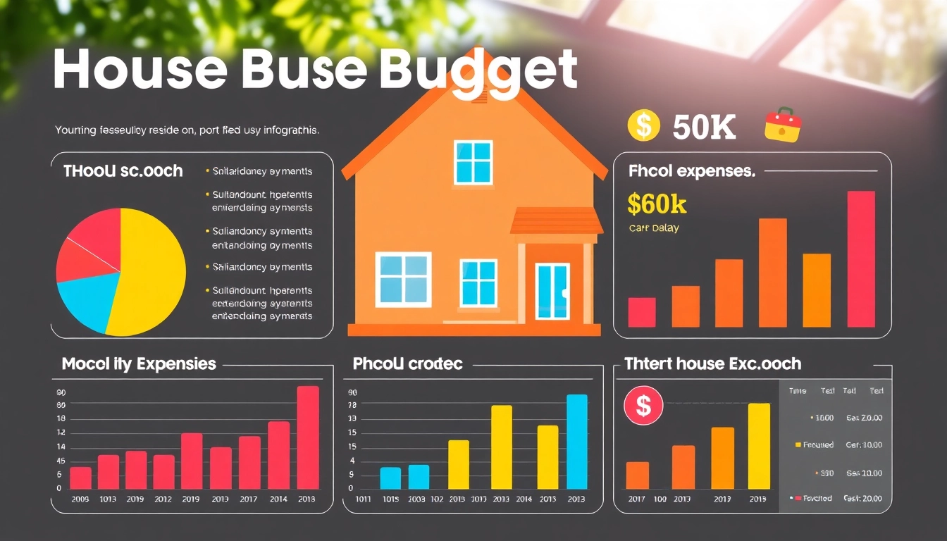 Illustrate the house budget for a 60k salary, highlighting key expenses like mortgage and utilities.