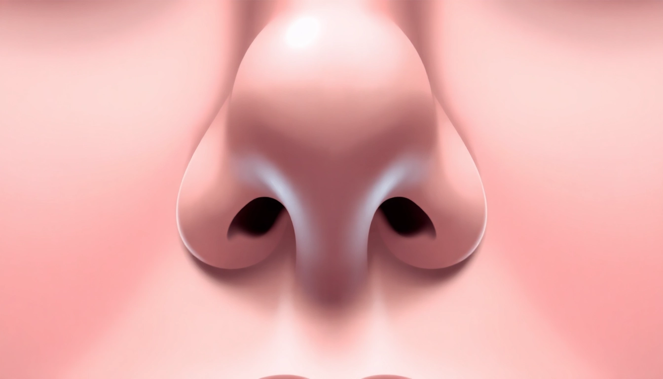 Illustrate a bifid nose tip showcasing the distinct cleft between nostrils for educational purposes.