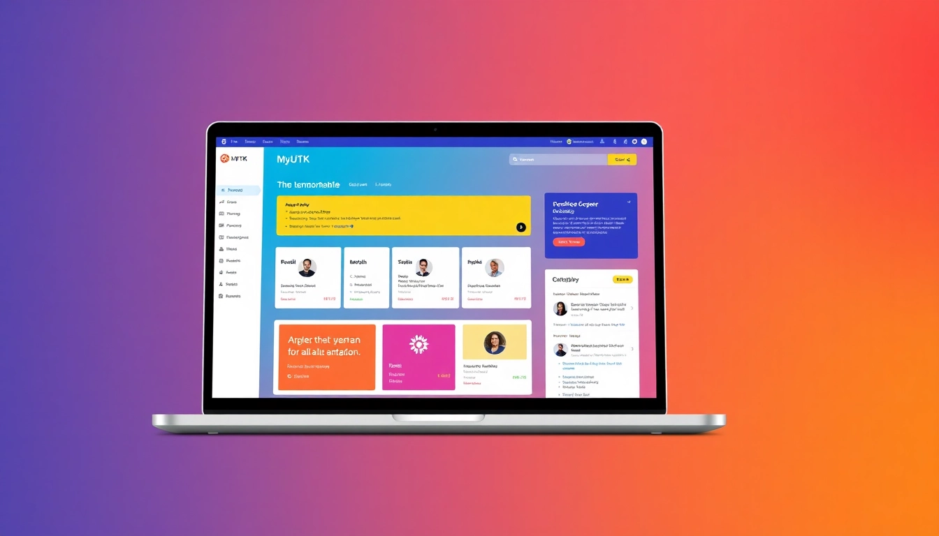 Navigate the intuitive MyUTK portal with a user-friendly interface showcased in a vibrant digital design.