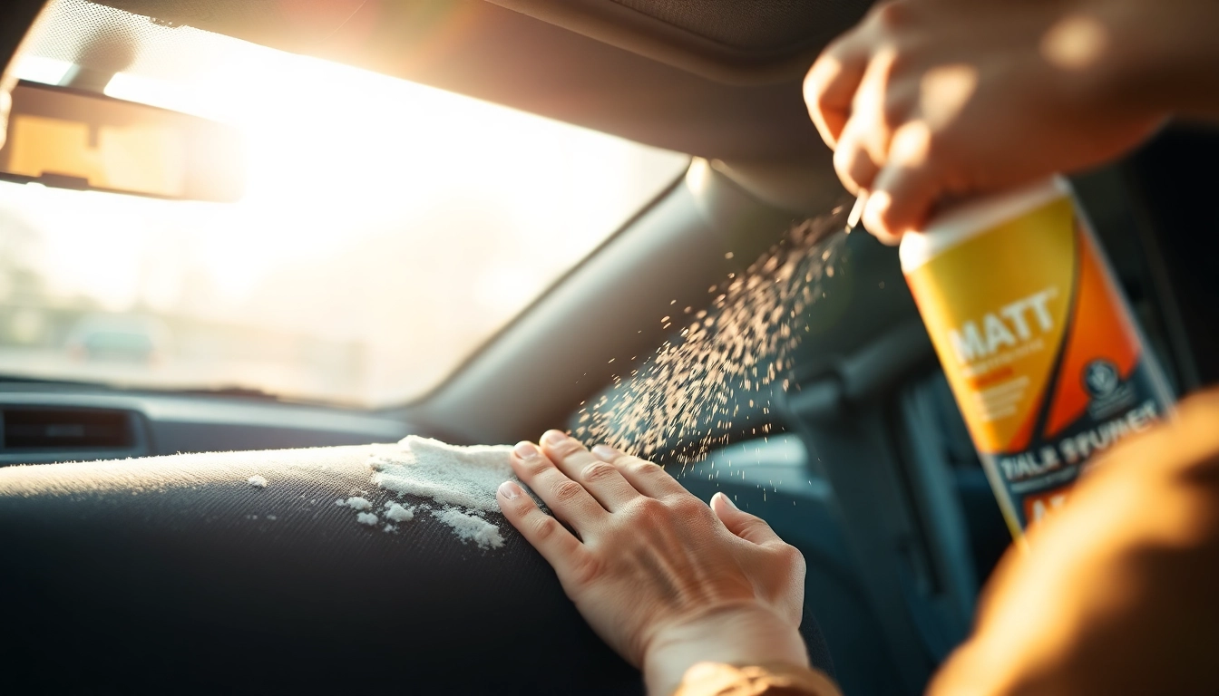 Learn how to get stains out of car interior roof using a soft-bristled brush and upholstery cleaner.