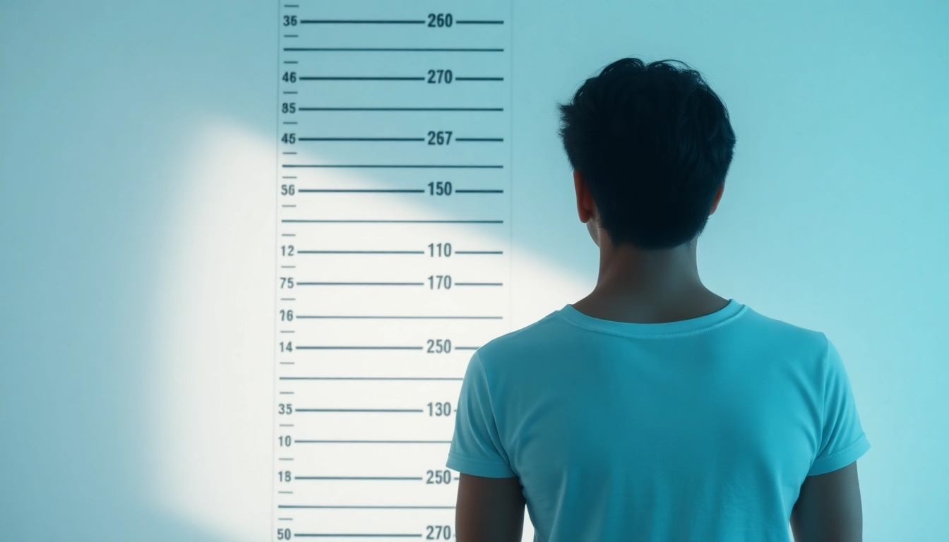 Show a tall individual demonstrating 180 height beside a measurement chart.