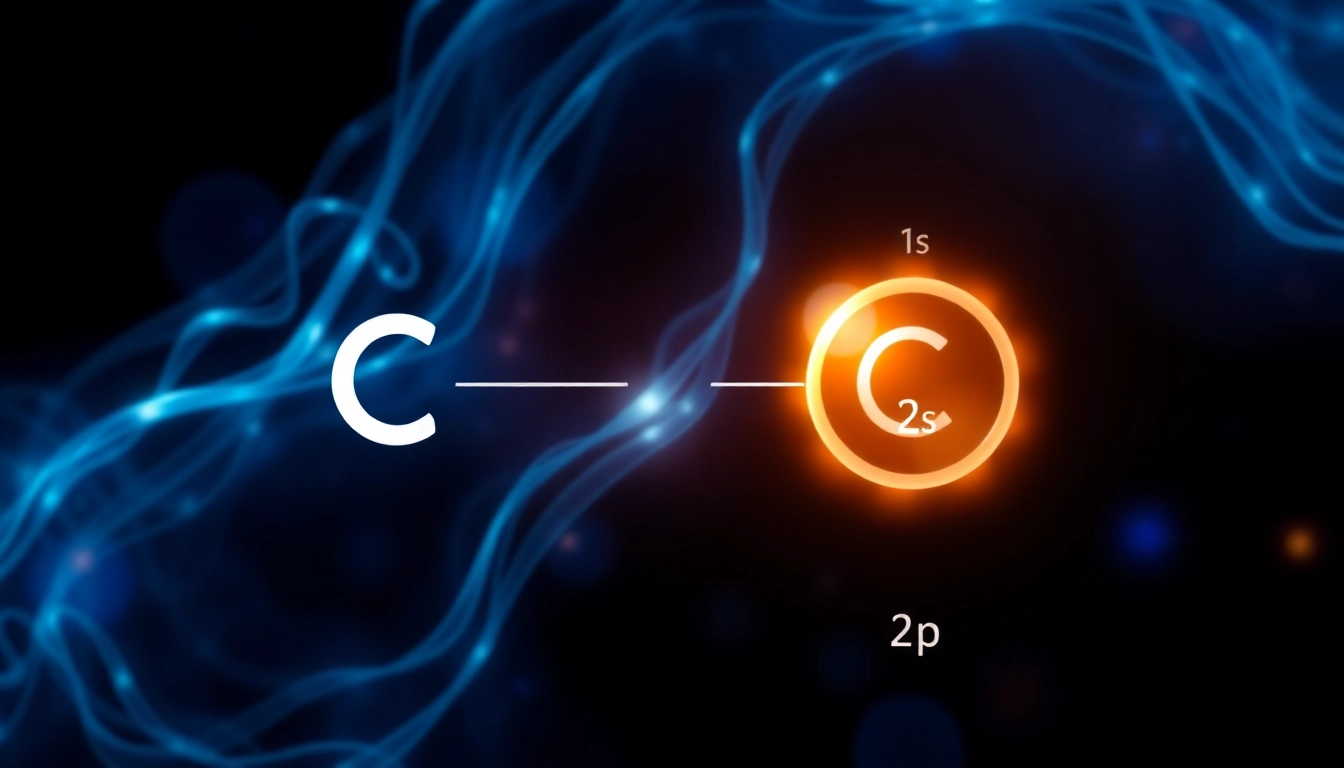 Illustrate carbon electronic configuration as 1s2 2s2 2p2, showcasing orbital arrangement vividly.