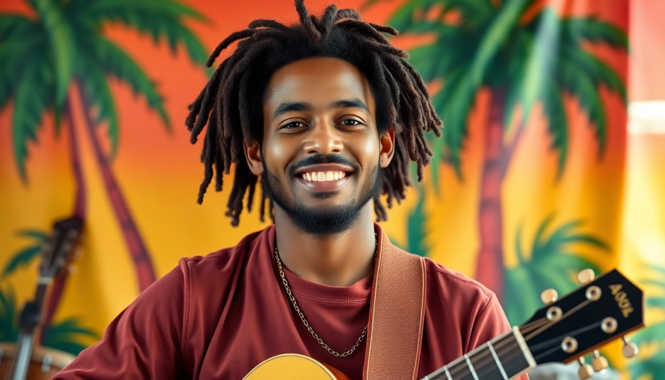 Joshua Omaru Marley celebrating his roots as the grandson of reggae legend Bob Marley.