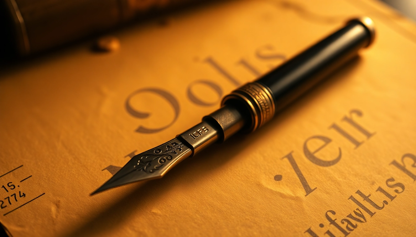 Explore who is inventor of fountain pen with a beautifully crafted vintage fountain pen on parchment.