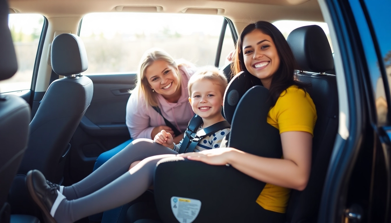 Installing a top rated carseat for safety and comfort in a family vehicle.