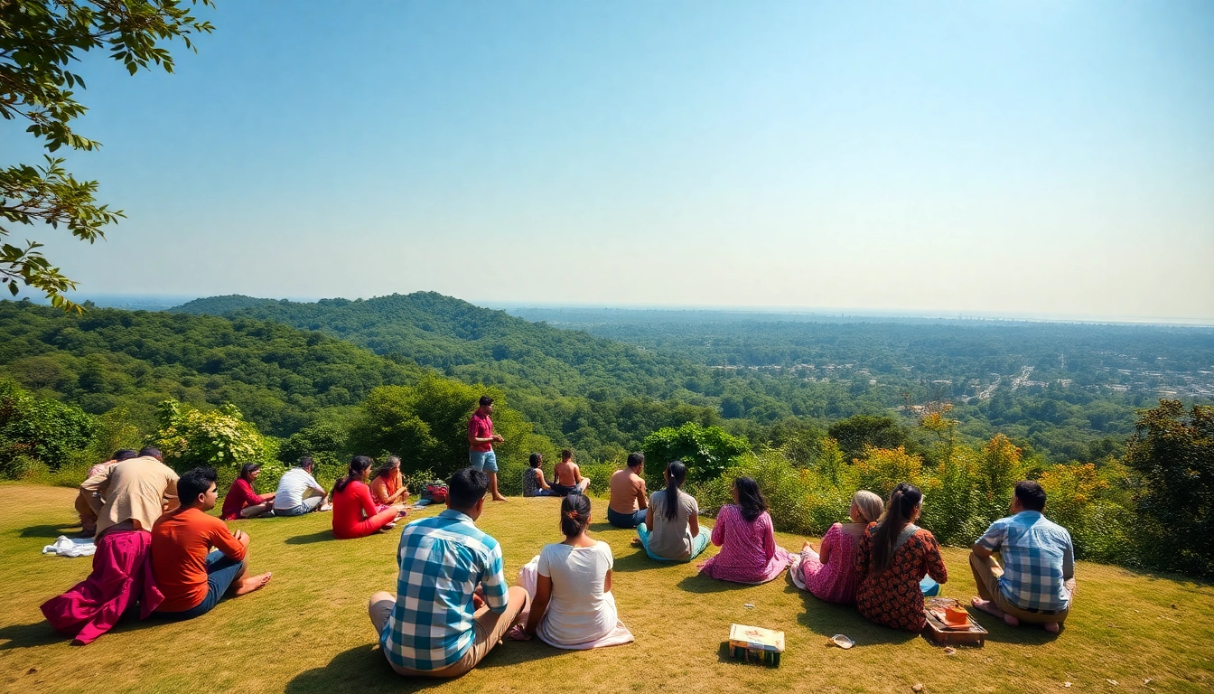 Enjoy a picnic spot near Mumbai for 1 day, featuring a sunny landscape with families relaxing on the grass.