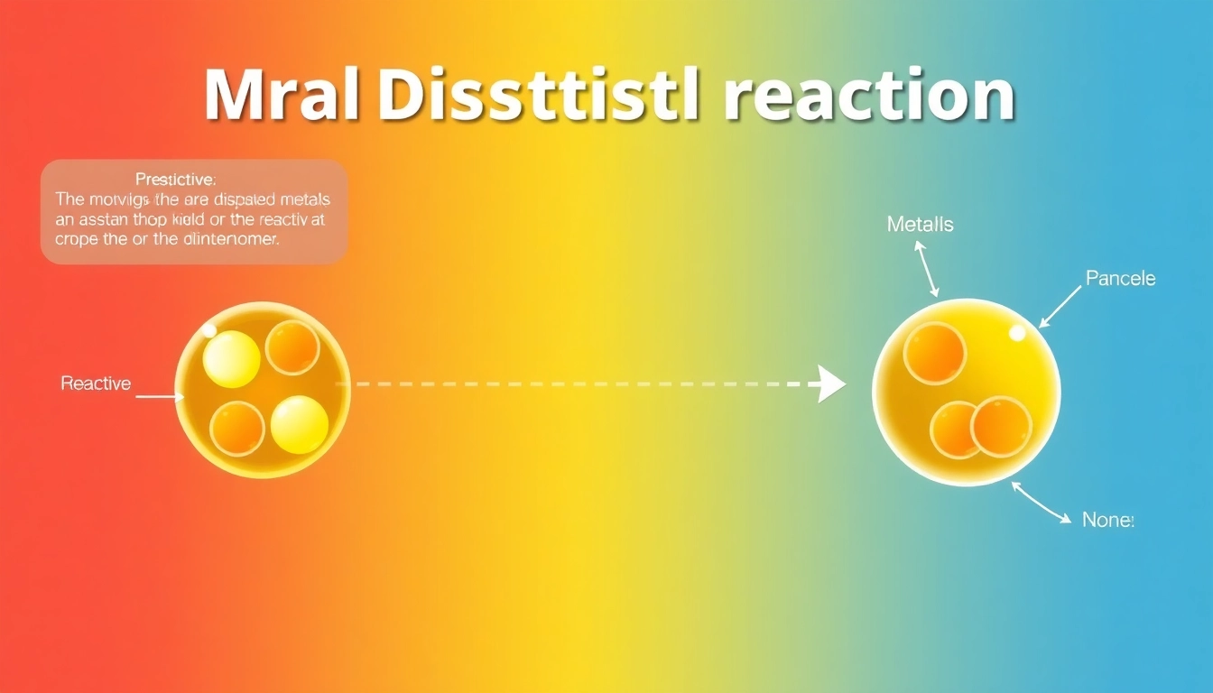 Illustration showcasing a metal displacement reaction, detailing the process of a more reactive metal replacing a less reactive one.