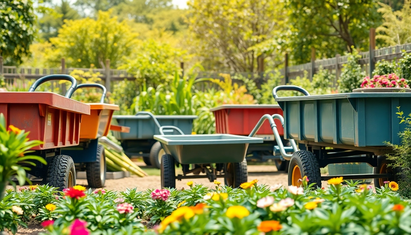 Explore the best dump carts in a vibrant garden setting showing their functionality and versatility.