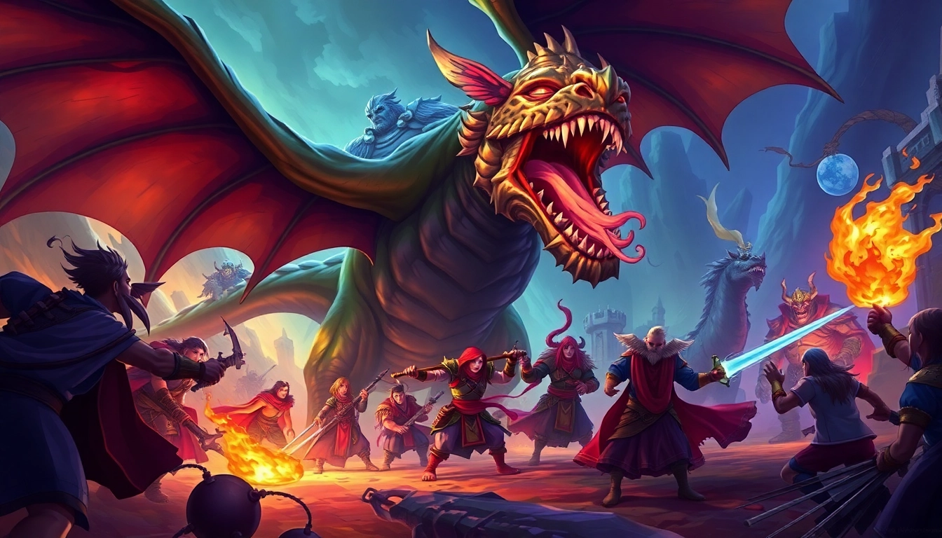 Engage in an epic dragonflight raid carry with a diverse group of heroes battling a dragon.