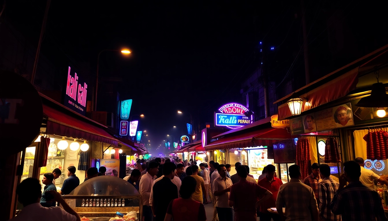 Experience the delicious offerings at Khao Gali Delhi with bustling food stalls and vibrant ambiance.