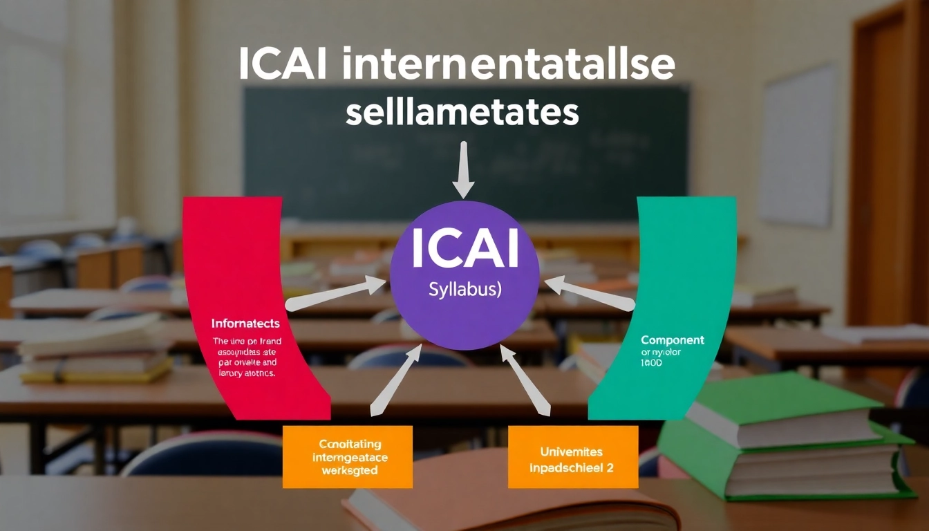 Visual representation of the ICAI intermediate syllabus outlining various papers and subjects for aspiring accountants.