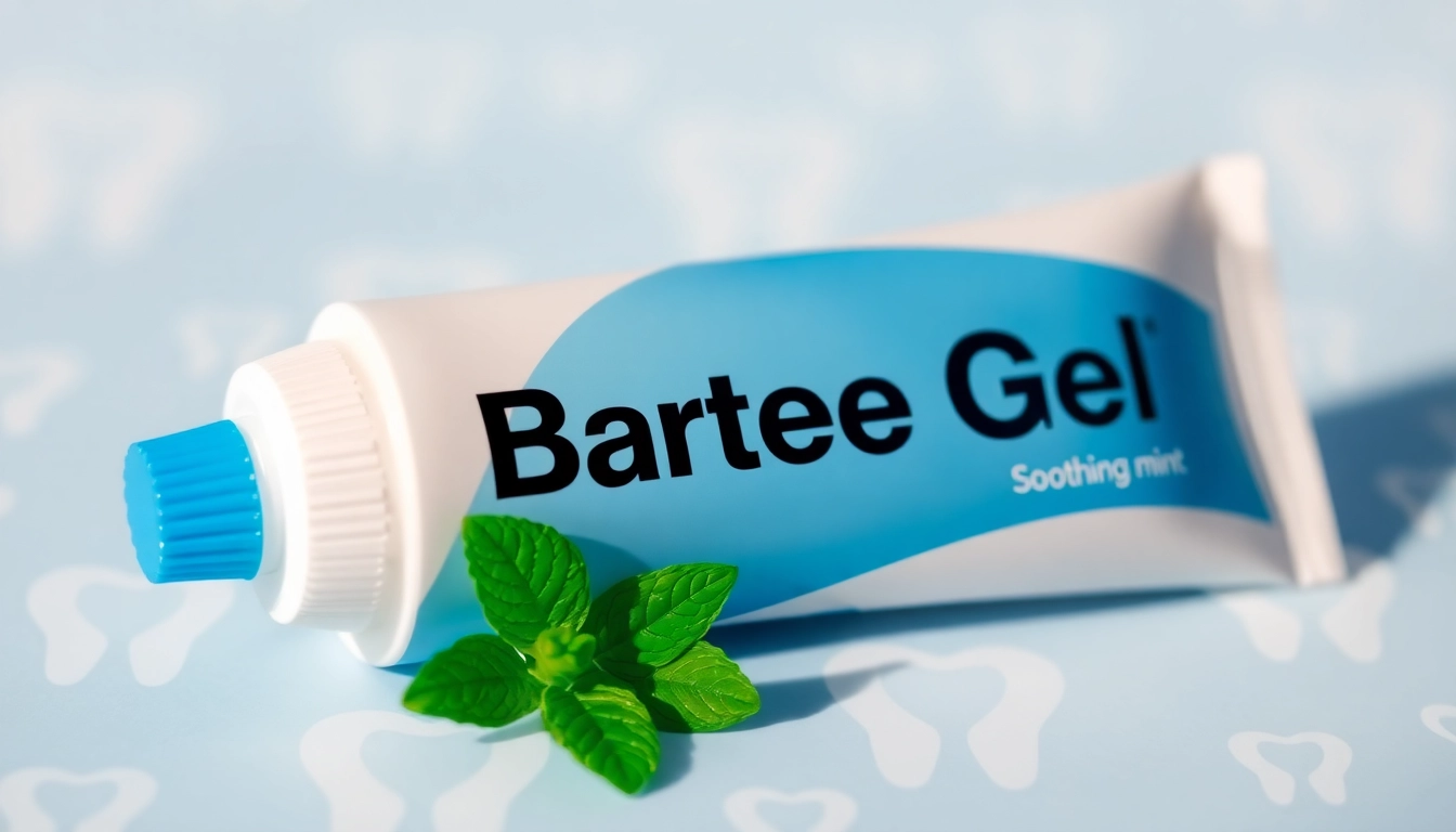 Applying braces gel for pain relief from bracket irritation with a soothing mint flavor.