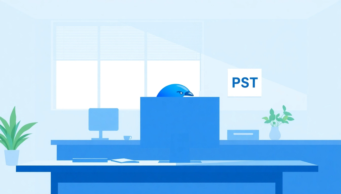 Import PST files into Thunderbird using intuitive software tools in a sleek office environment.