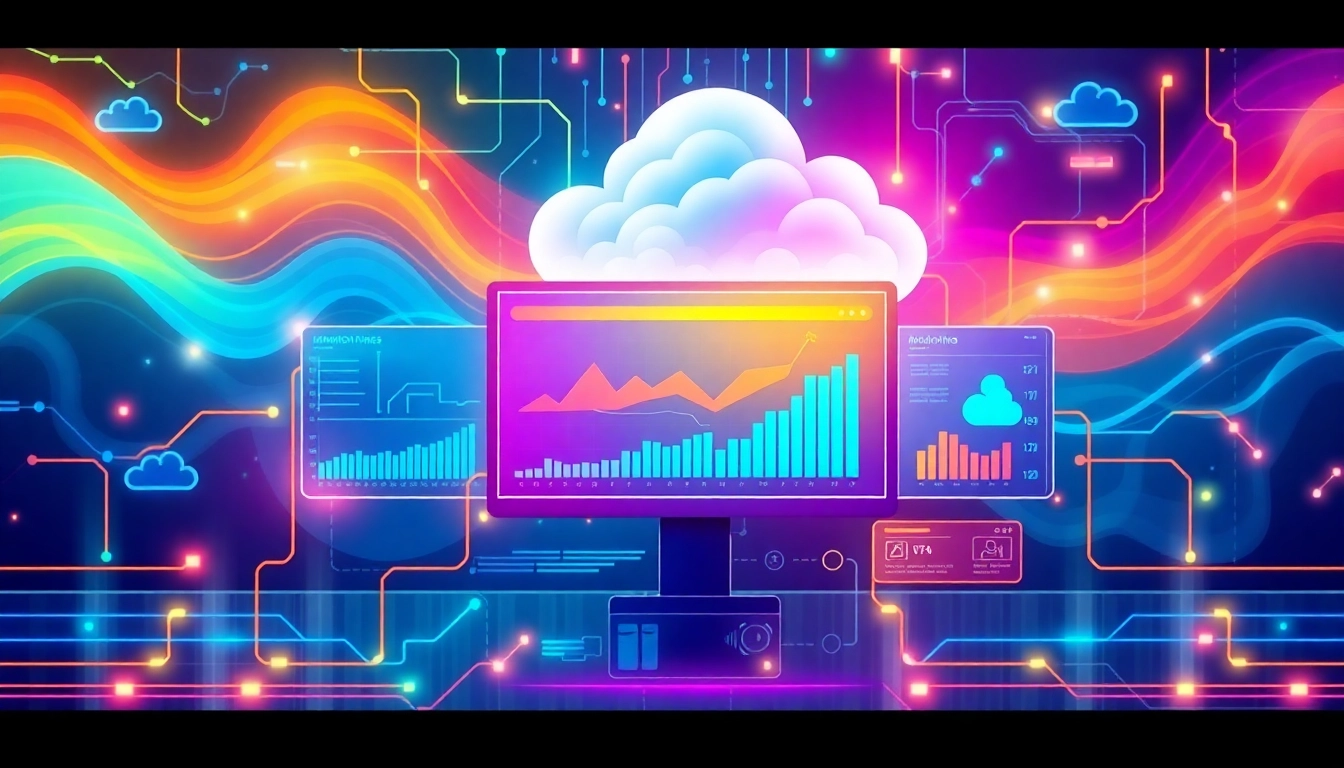 Visual representation of google cloud monitoring dashboard featuring vibrant performance metrics and analytics data.