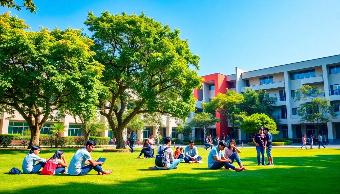 Highlight students collaborating on projects at private B Tech colleges in Kolkata under a sunny sky.